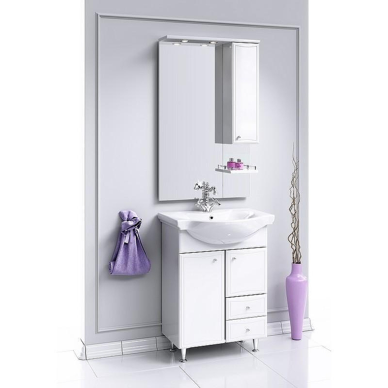 Зеркало со шкафом Aqwella Барселона 60 Ba.02.06 с подсветкой Белое, купить, цена, заказать, магазин, доставка, скидка, промокод, купить, цена, заказать, магазин, доставка, скидка, промокод