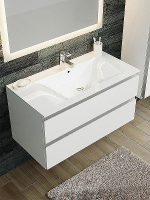 Тумба с раковиной SanVit Авеню-2 100 kavenu2100w подвесная Белая глянцевая