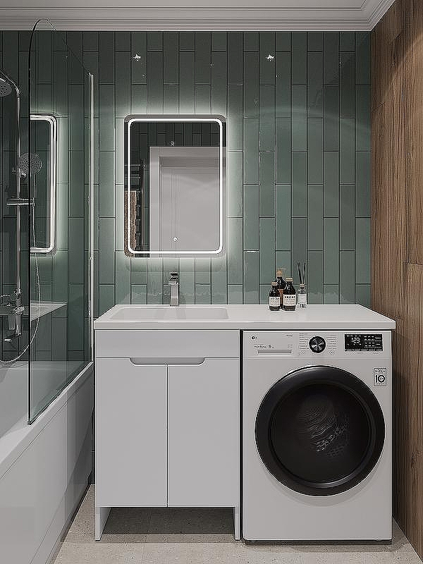 Тумба с раковиной Orange Sistema 120 L STD-120TUW+RAL Белая глянцевая, купить, цена, заказать, магазин, доставка, скидка, промокод, купить, цена, заказать, магазин, доставка, скидка, промокод