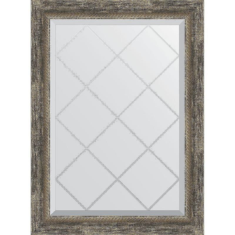 Зеркало Evoform Exclusive-G 86х63 BY 4092 с гравировкой в багетной раме - Старое дерево с плетением 70, купить, цена, заказать, магазин, доставка, скидка, промокод, купить, цена, заказать, магазин, доставка, скидка, промокод