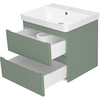 Тумба с раковиной Brevita Victory 60 УТ000015997 подвесная Зеленая матовая