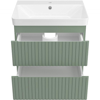 Тумба с раковиной Brevita Victory 60 УТ000015997 подвесная Зеленая матовая