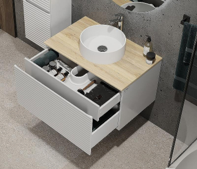 Тумба под раковину Jorno Cossety 80 Coss.01.80/P/W-DG/JR подвесная Белый