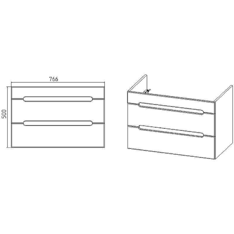 Тумба под раковину VIANT Марсель 80 VMAR80COG-T2YP подвесная Графит, купить, цена, заказать, магазин, доставка, скидка, промокод, купить, цена, заказать, магазин, доставка, скидка, промокод
