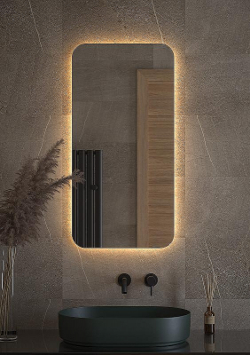 Зеркало Defesto Opti 50x100 DF 2815 с подсветкой 28W-3000К/Без выключателя/Теплый белый свет