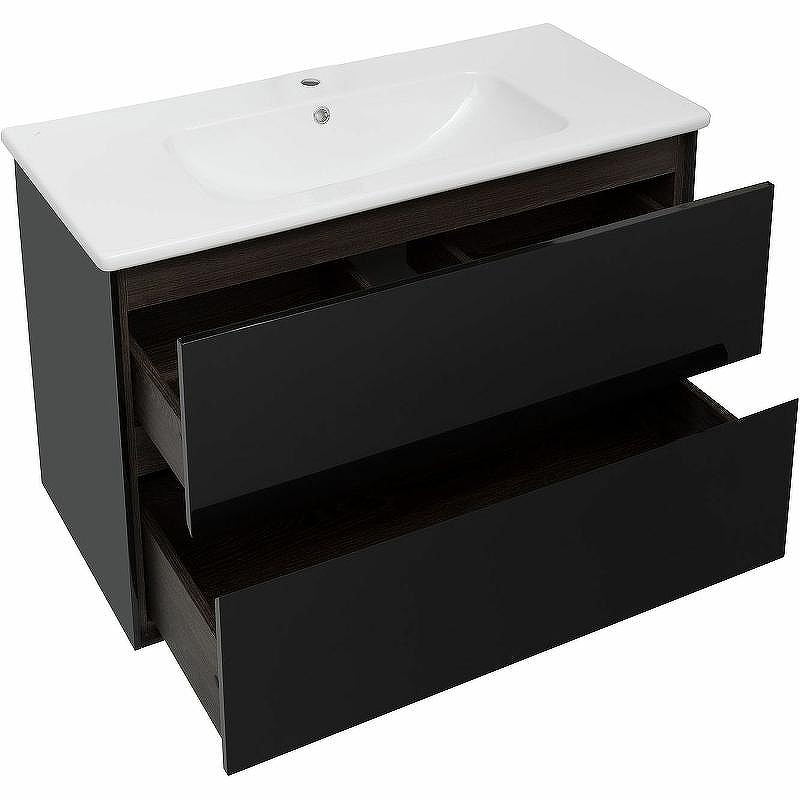 Тумба под раковину Aquanet Милан 100 269299 подвесная Черный глянец, купить, цена, заказать, магазин, доставка, скидка, промокод, купить, цена, заказать, магазин, доставка, скидка, промокод