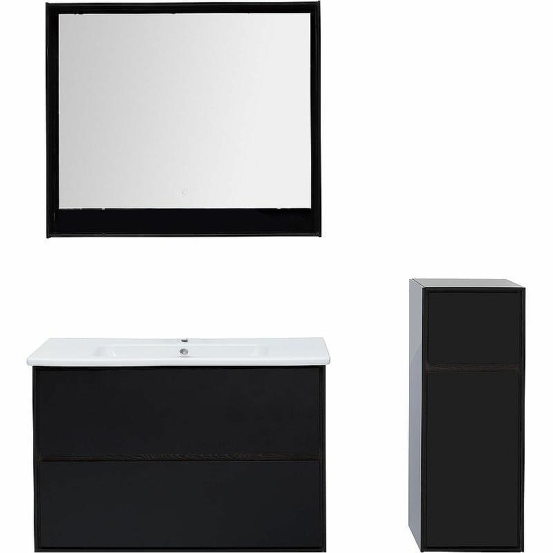 Тумба под раковину Aquanet Милан 100 269299 подвесная Черный глянец, купить, цена, заказать, магазин, доставка, скидка, промокод, купить, цена, заказать, магазин, доставка, скидка, промокод