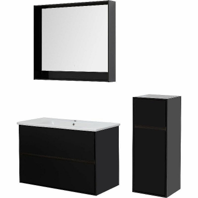Тумба под раковину Aquanet Милан 100 269299 подвесная Черный глянец