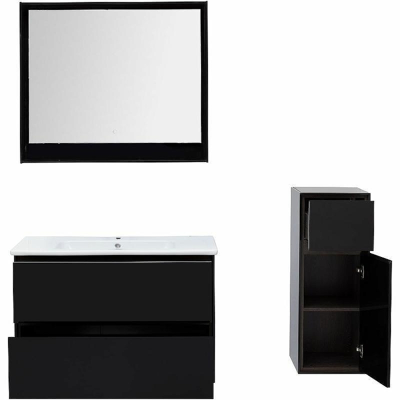 Тумба под раковину Aquanet Милан 100 269299 подвесная Черный глянец, купить, цена, заказать, магазин, доставка, скидка, промокод, купить, цена, заказать, магазин, доставка, скидка, промокод