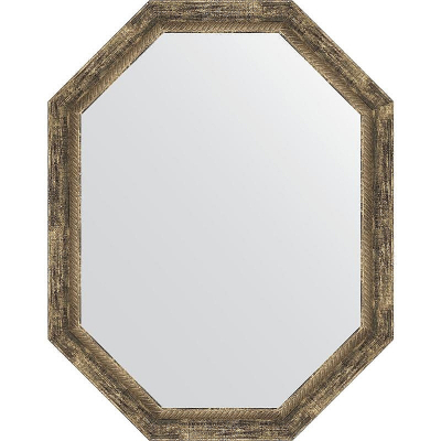 Зеркало Evoform Octagon 73x93 BY 7124 в багетной раме - Старое дерево с плетением 70