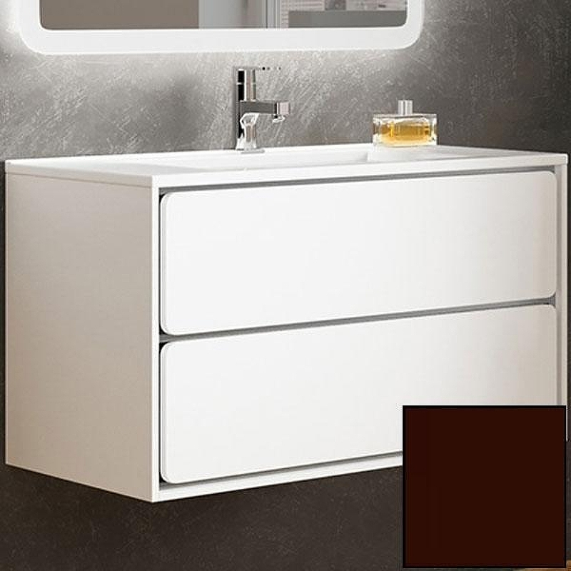 Тумба с раковиной SanVit Бруно-2 120 kbruno2120 в цвете Ral подвесная Шоколад, купить, цена, заказать, магазин, доставка, скидка, промокод, купить, цена, заказать, магазин, доставка, скидка, промокод