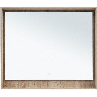 Зеркало Aquanet Милан 100 336406 с подсветкой Дуб светлый с сенсорным выключателем