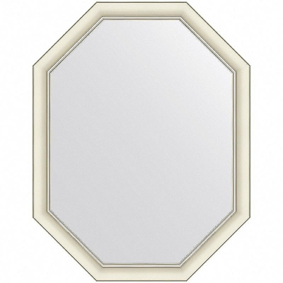 Зеркало Evoform Octagon 91x71 BY 7436 в багетной раме - Белый с серебром 60
