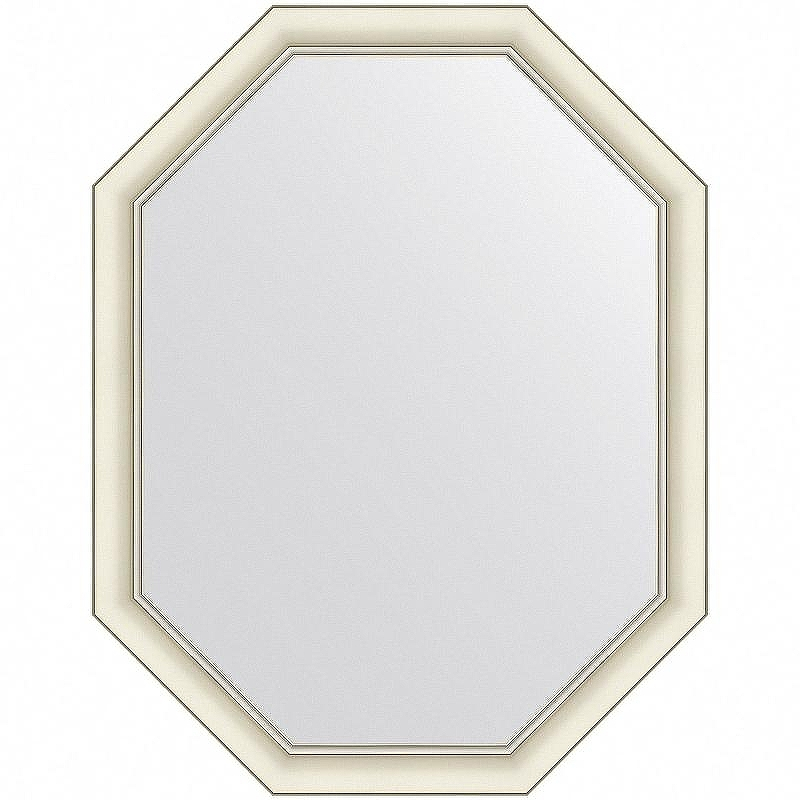 Зеркало Evoform Octagon 91x71 BY 7436 в багетной раме - Белый с серебром 60, купить, цена, заказать, магазин, доставка, скидка, промокод, купить, цена, заказать, магазин, доставка, скидка, промокод