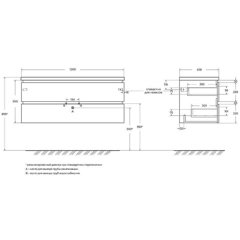 Тумба под раковину Cezares Plane 120 PLANE-1200-2C-SO-BL подвесная Bianco Lucido, купить, цена, заказать, магазин, доставка, скидка, промокод, купить, цена, заказать, магазин, доставка, скидка, промокод