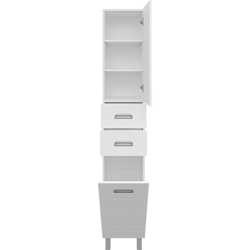 Шкаф пенал Misty Селена 35 R П-Сел05035-01БкП с бельевой корзиной Белый глянцевый, купить, цена, заказать, магазин, доставка, скидка, промокод, купить, цена, заказать, магазин, доставка, скидка, промокод