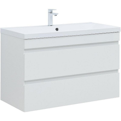 Тумба под раковину Aquanet Нота New 100 335420 подвесная Белый глянец