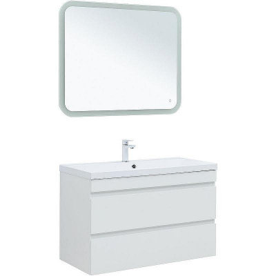 Тумба под раковину Aquanet Нота New 100 335420 подвесная Белый глянец