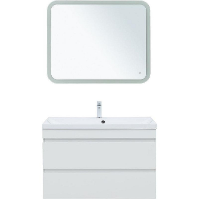 Тумба под раковину Aquanet Нота New 100 335420 подвесная Белый глянец