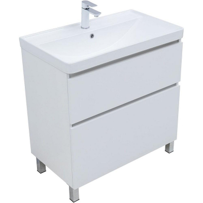 Тумба под раковину Aquanet Вега 80 344123 Белый глянец