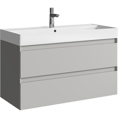 Тумба под раковину Aqwella Geometria 100 GE01102ST подвесная Серый туман