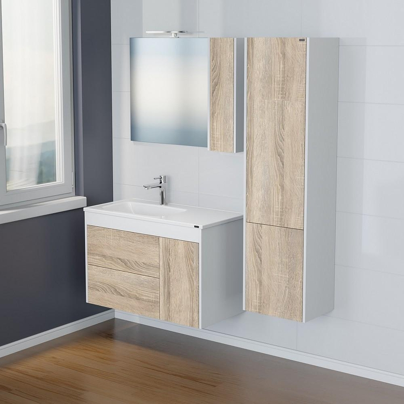 Тумба под раковину СанТа Меркурий 90 700456 подвесная Янтарное дерево Белая, купить, цена, заказать, магазин, доставка, скидка, промокод, купить, цена, заказать, магазин, доставка, скидка, промокод