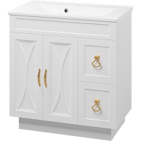 Тумба с раковиной Misty Амбра 80 УТ000010379 Белая матовая, купить, цена, заказать, магазин, доставка, скидка, промокод, купить, цена, заказать, магазин, доставка, скидка, промокод