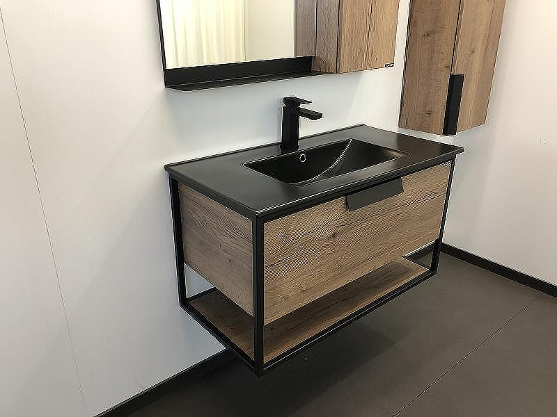 Тумба с раковиной Comforty Бонн 90 00-00001937 подвесная Дуб темный, купить, цена, заказать, магазин, доставка, скидка, промокод, купить, цена, заказать, магазин, доставка, скидка, промокод