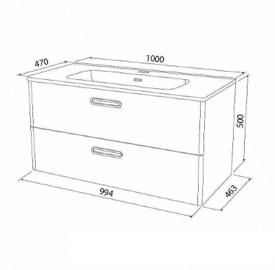 Тумба под раковину Iddis Brick 100 BRI10W1i95 подвесная Белая