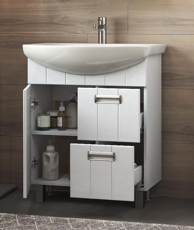 Тумба под раковину Vigo Diana 70 tn.DIA.BAL.70.1D.2Y Белая, купить, цена, заказать, магазин, доставка, скидка, промокод, купить, цена, заказать, магазин, доставка, скидка, промокод