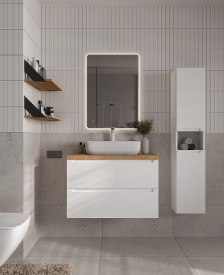 Тумба под раковину ЗОВ Дион 60 D60BM подвесная цвет Белый матовый