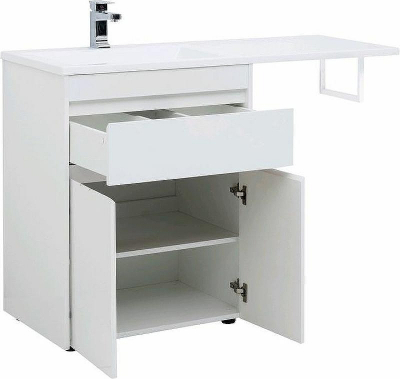Тумба с раковиной Aquanet Токио 130 L 239215 Белая