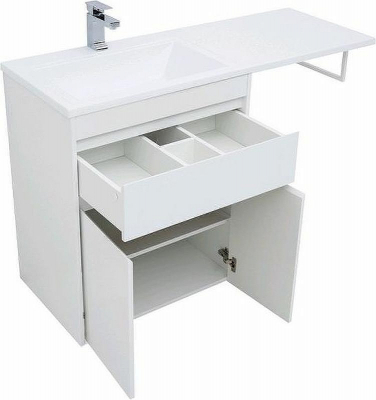 Тумба с раковиной Aquanet Токио 130 L 239215 Белая