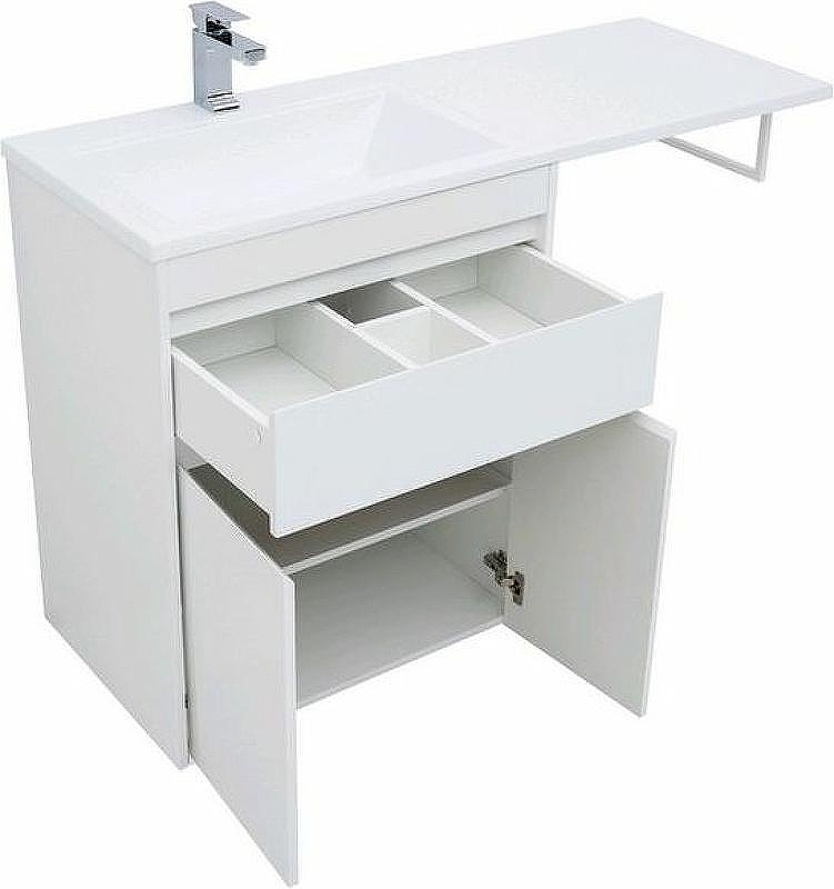 Тумба с раковиной Aquanet Токио 130 L 239215 Белая, купить, цена, заказать, магазин, доставка, скидка, промокод, купить, цена, заказать, магазин, доставка, скидка, промокод