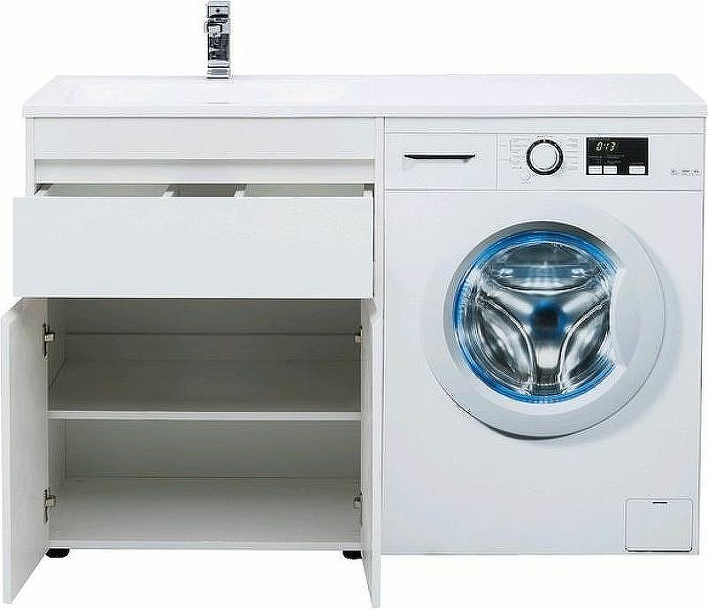 Тумба с раковиной Aquanet Токио 130 L 239215 Белая, купить, цена, заказать, магазин, доставка, скидка, промокод, купить, цена, заказать, магазин, доставка, скидка, промокод