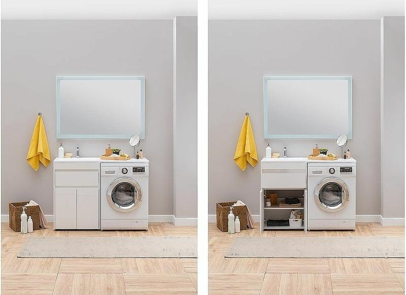 Тумба с раковиной Aquanet Токио 130 L 239215 Белая, купить, цена, заказать, магазин, доставка, скидка, промокод, купить, цена, заказать, магазин, доставка, скидка, промокод