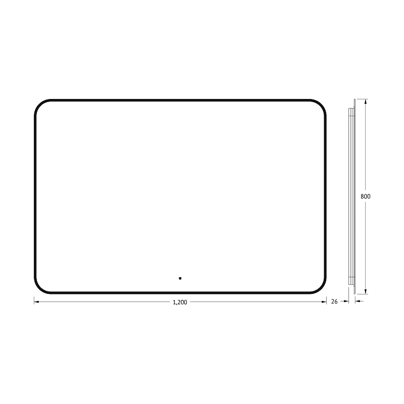 Зеркало Defesto Aura 120х80 DF 2980RH с подсветкой 38W-3000K/ИК - выключатель/Теплый белый свет/Черная рама, купить, цена, заказать, магазин, доставка, скидка, промокод, купить, цена, заказать, магазин, доставка, скидка, промокод