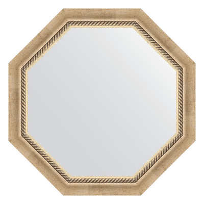 Зеркало Evoform Octagon 68х68 BY 7317 в багетной раме - Состаренное серебро с плетением 70