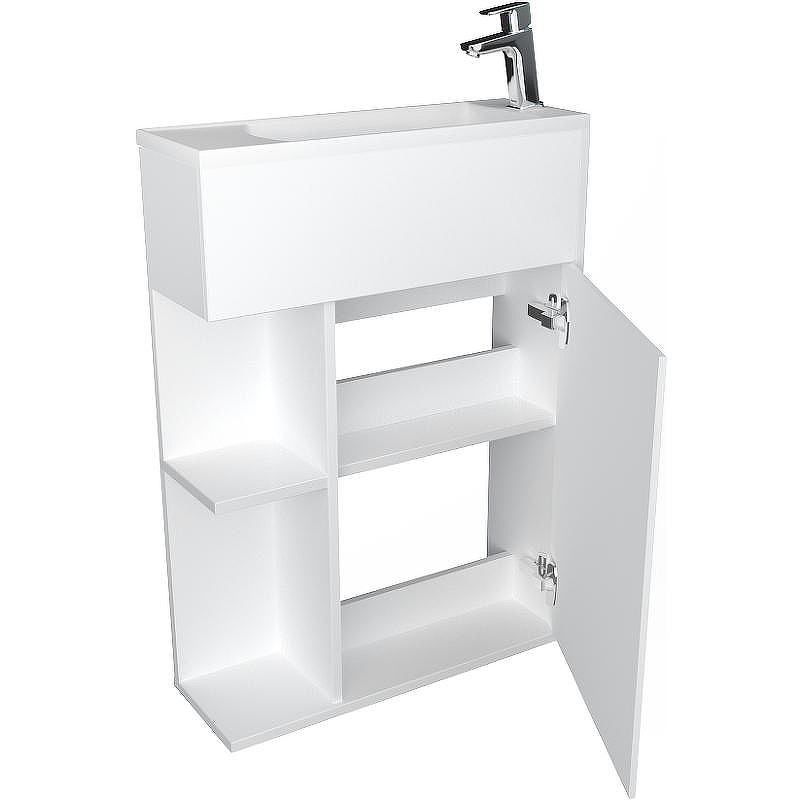 Тумба с раковиной 1MarKa Stretto 50П У94716 подвесная Белый глянец, купить, цена, заказать, магазин, доставка, скидка, промокод, купить, цена, заказать, магазин, доставка, скидка, промокод