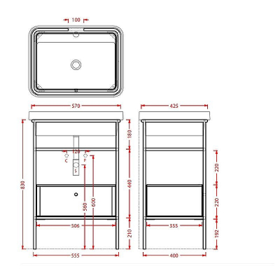 Консоль под раковину Artceram Fuori 60 ACA056 17 Черная матовая