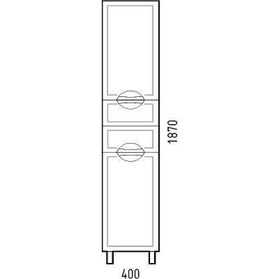 Шкаф пенал Corozo Монро 40 Z2 SD-00000690 Белый