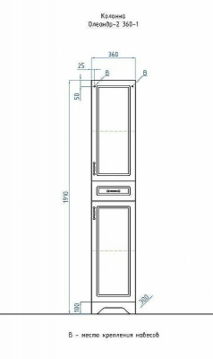Шкаф пенал Style Line Олеандр 2 Люкс 36 ЛС-00000290 Рельеф пастель
