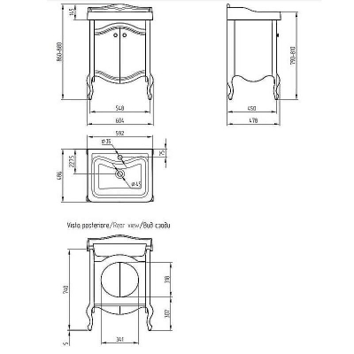Тумба под раковину Migliore Impero 60 25967 Орех