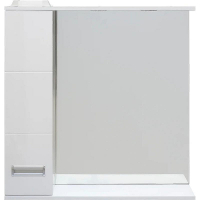 Зеркало со шкафом DIWO Дмитров 80 L СО-Дм04080-011Л с подсветкой Белое, купить, цена, заказать, магазин, доставка, скидка, промокод, купить, цена, заказать, магазин, доставка, скидка, промокод