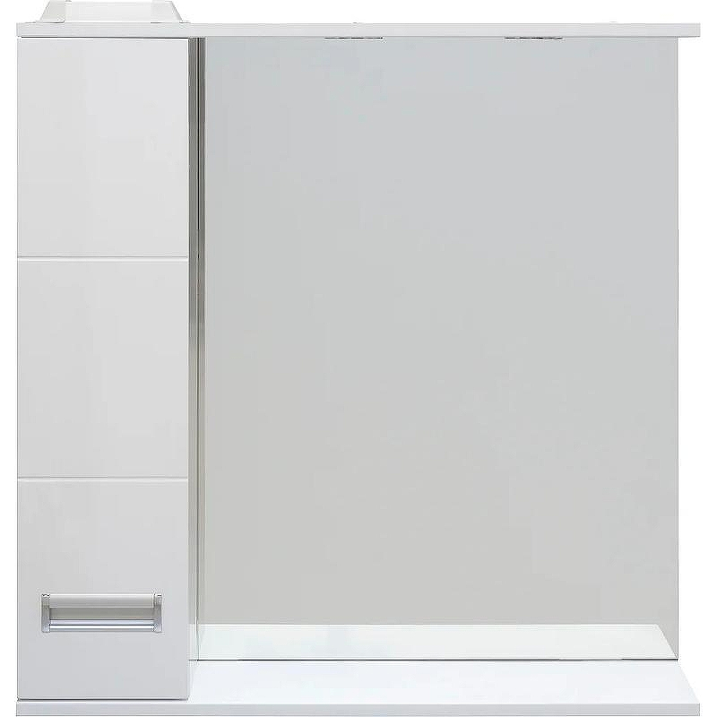 Зеркало со шкафом DIWO Дмитров 80 L СО-Дм04080-011Л с подсветкой Белое, купить, цена, заказать, магазин, доставка, скидка, промокод, купить, цена, заказать, магазин, доставка, скидка, промокод