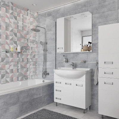 Зеркало со шкафом DIWO Дмитров 80 L СО-Дм04080-011Л с подсветкой Белое