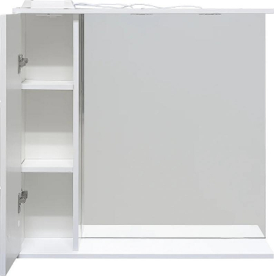 Зеркало со шкафом DIWO Дмитров 80 L СО-Дм04080-011Л с подсветкой Белое