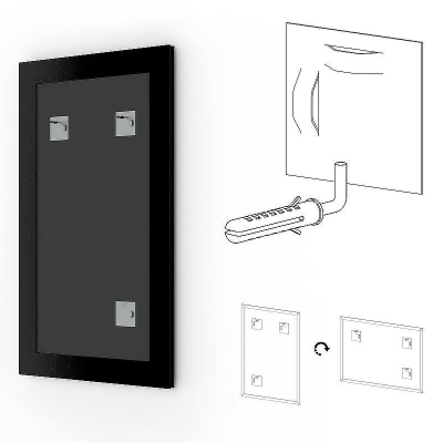 Зеркало Evoform Definite 84х64 BY 1011 в багетной раме - Беленый дуб 57