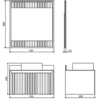 Зеркало Comforty Марсель 75 00-00012269 Белое