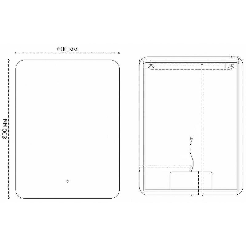 Зеркало Grossman Elegans-норма Black 60 1760802 с подсветкой Черное с сенсорным выключателем и подогревом, купить, цена, заказать, магазин, доставка, скидка, промокод, купить, цена, заказать, магазин, доставка, скидка, промокод